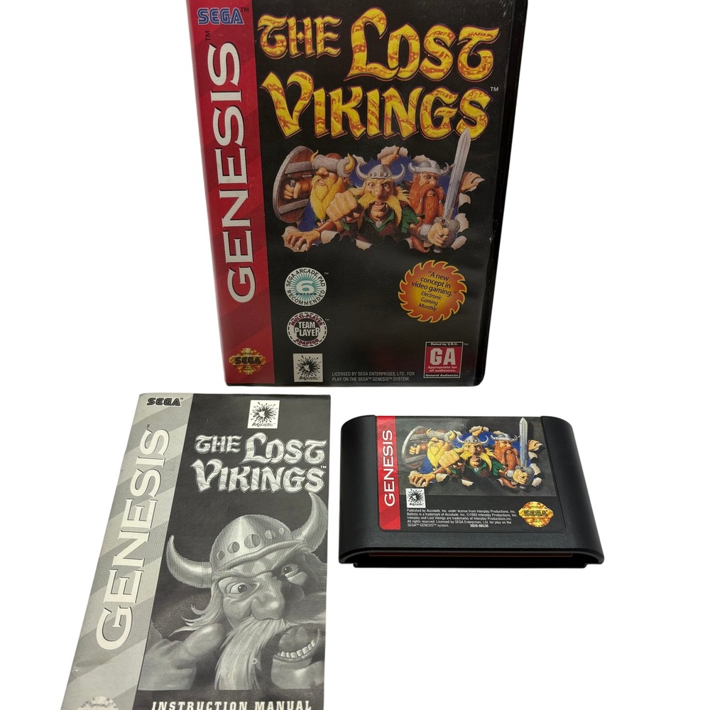 CIB Video Game Sega Genesis The Lost Vikings Ballistic Interplay